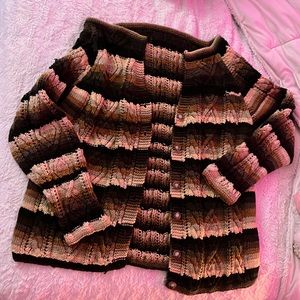 Vintage brown knit cardigan